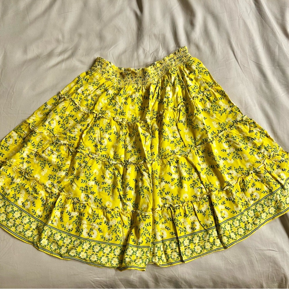 Floral Yellow Skirt (Max Studio)